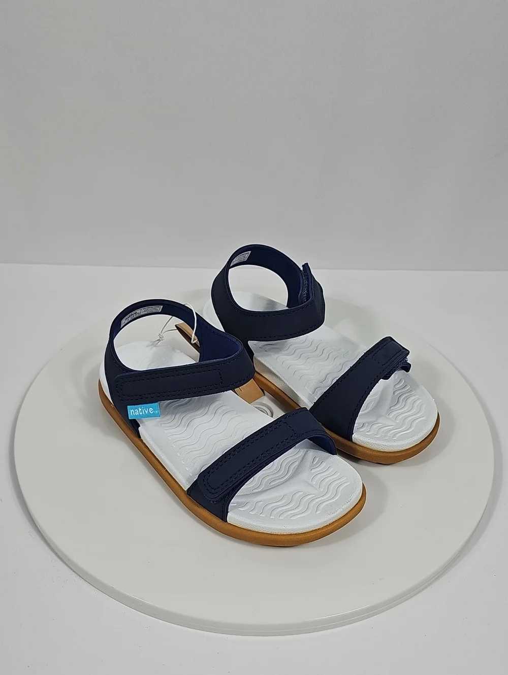 Native Charley Sandals C11 Regatta Blue Hook & Loop EVA NIB Beach Outdoor Travel